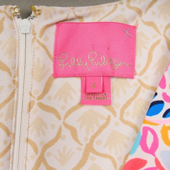 LILLY PULITZER MINKA MAXI DRESS Sz 4 BEACH BUNGALOW CORAL SPRITZ STRETCH - Picture 3 of 6